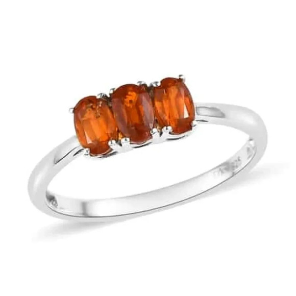 Kyanite 3 Stone Ring, Stud Earrings & 3 Stone Pendant Set - Picture 4 of 11